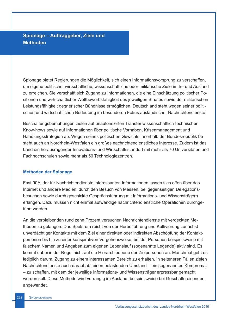 Seite 233 des Verfassungsschutzbericht 2016 Nordrhein-Westfalen
