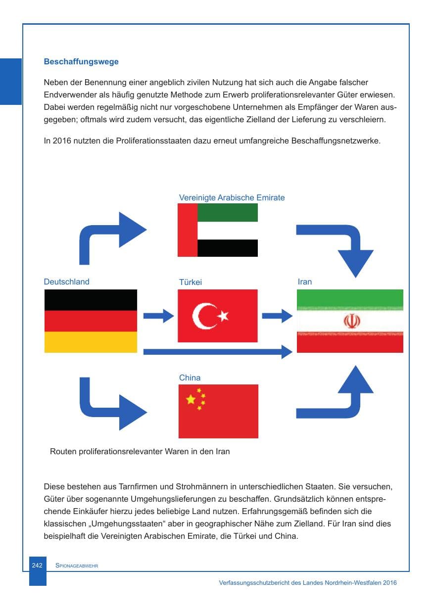 Seite 243 des Verfassungsschutzbericht 2016 Nordrhein-Westfalen