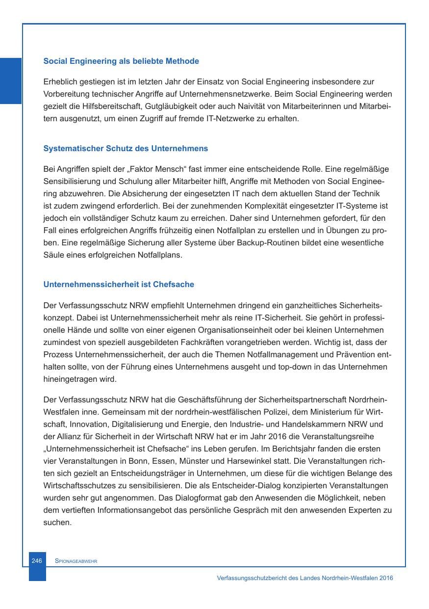 Seite 247 des Verfassungsschutzbericht 2016 Nordrhein-Westfalen