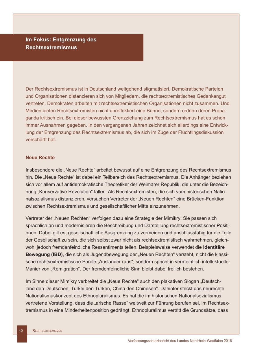 Seite 41 des Verfassungsschutzbericht 2016 Nordrhein-Westfalen
