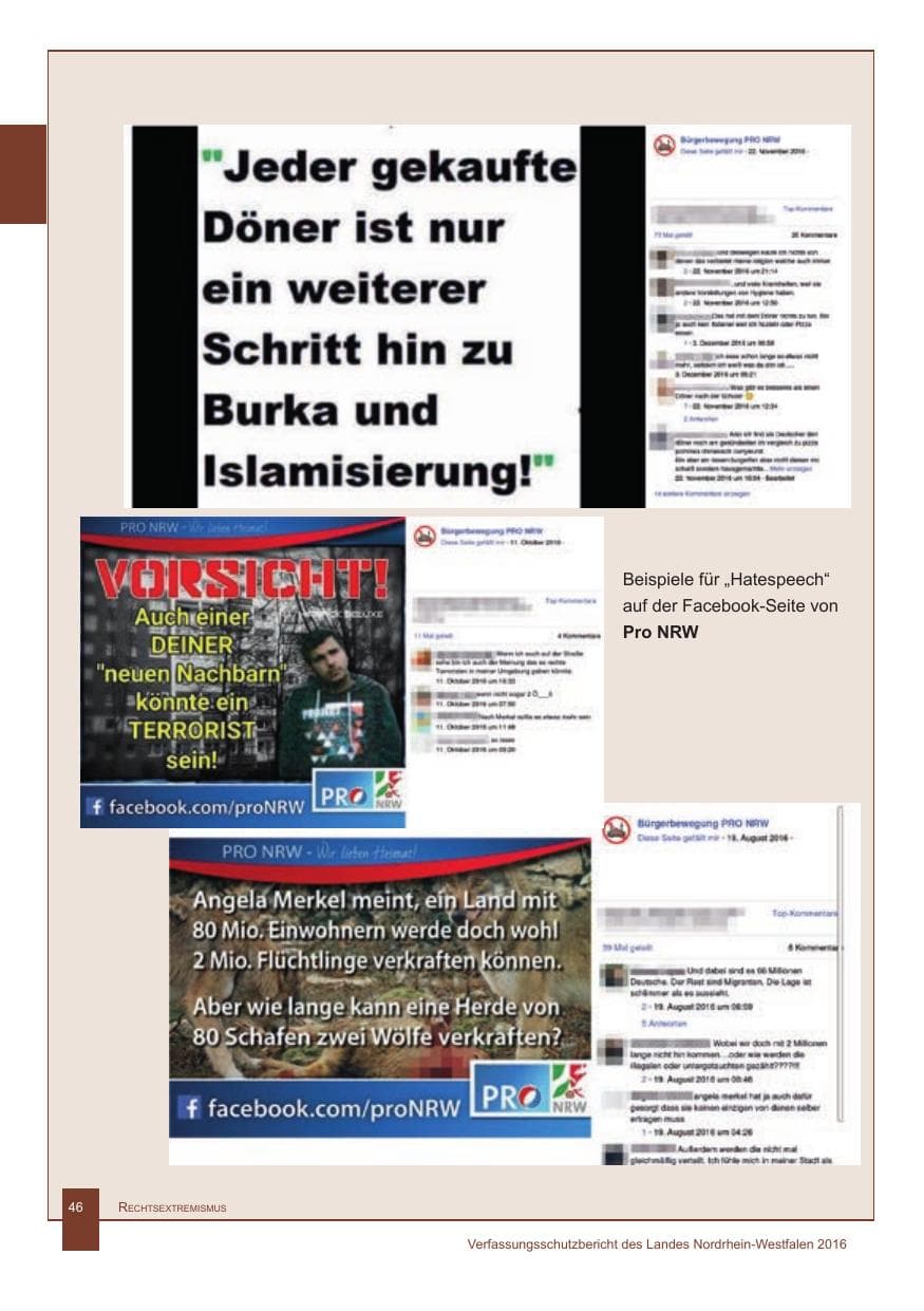 Seite 47 des Verfassungsschutzbericht 2016 Nordrhein-Westfalen