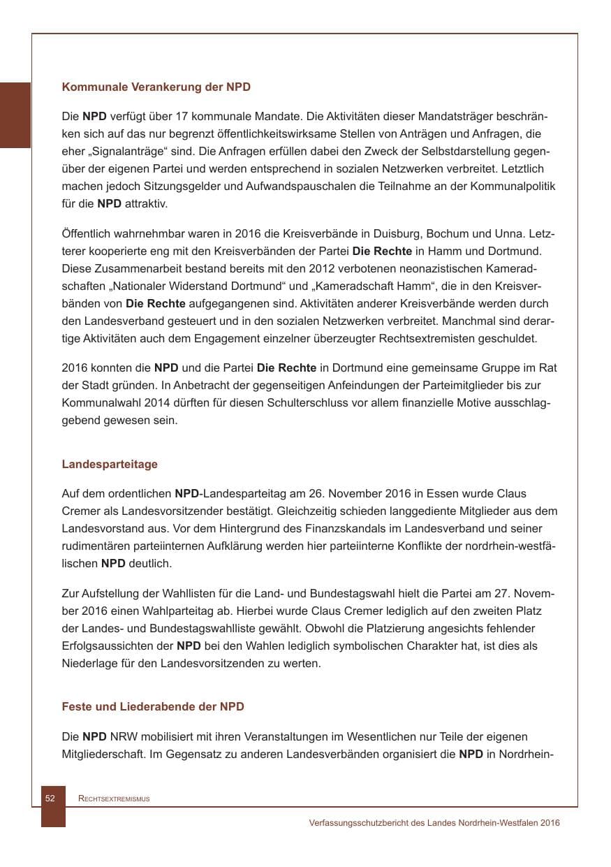 Seite 53 des Verfassungsschutzbericht 2016 Nordrhein-Westfalen