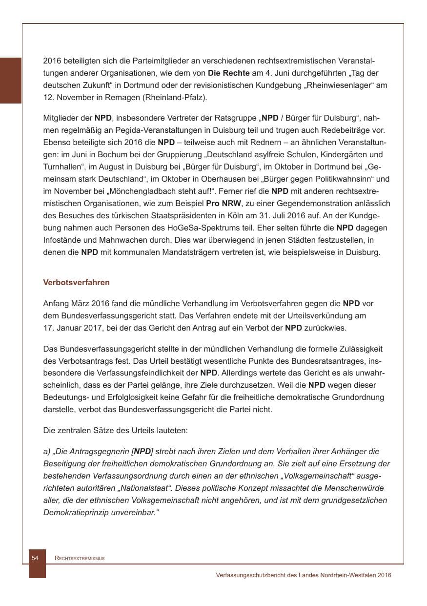Seite 55 des Verfassungsschutzbericht 2016 Nordrhein-Westfalen