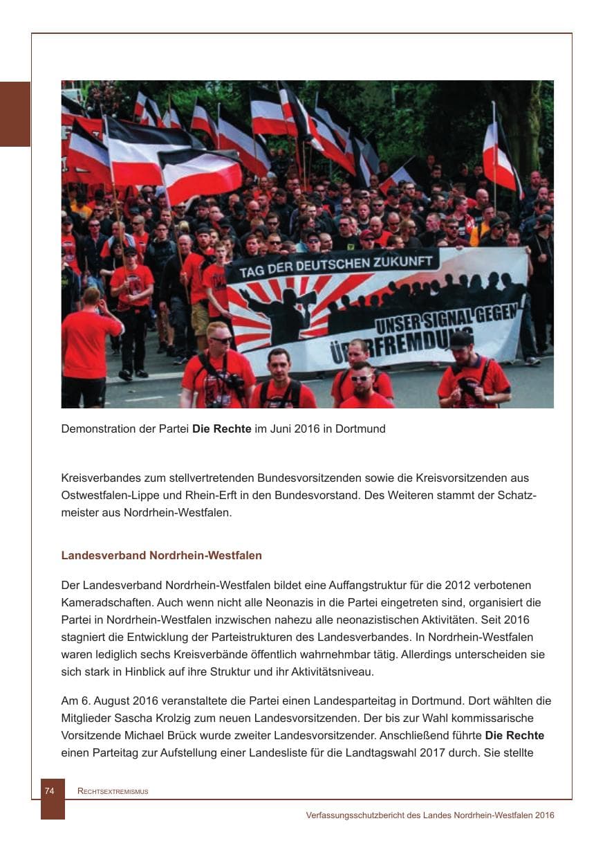 Seite 75 des Verfassungsschutzbericht 2016 Nordrhein-Westfalen