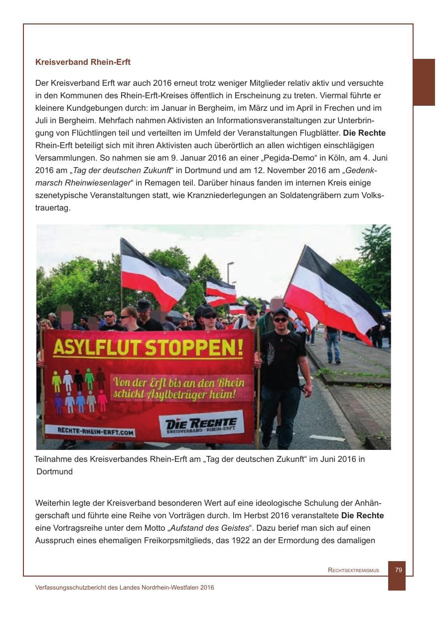 Seite 80 des Verfassungsschutzbericht 2016 Nordrhein-Westfalen