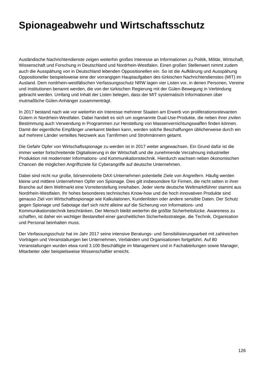 Seite 127 des Verfassungsschutzbericht 2017 Nordrhein-Westfalen