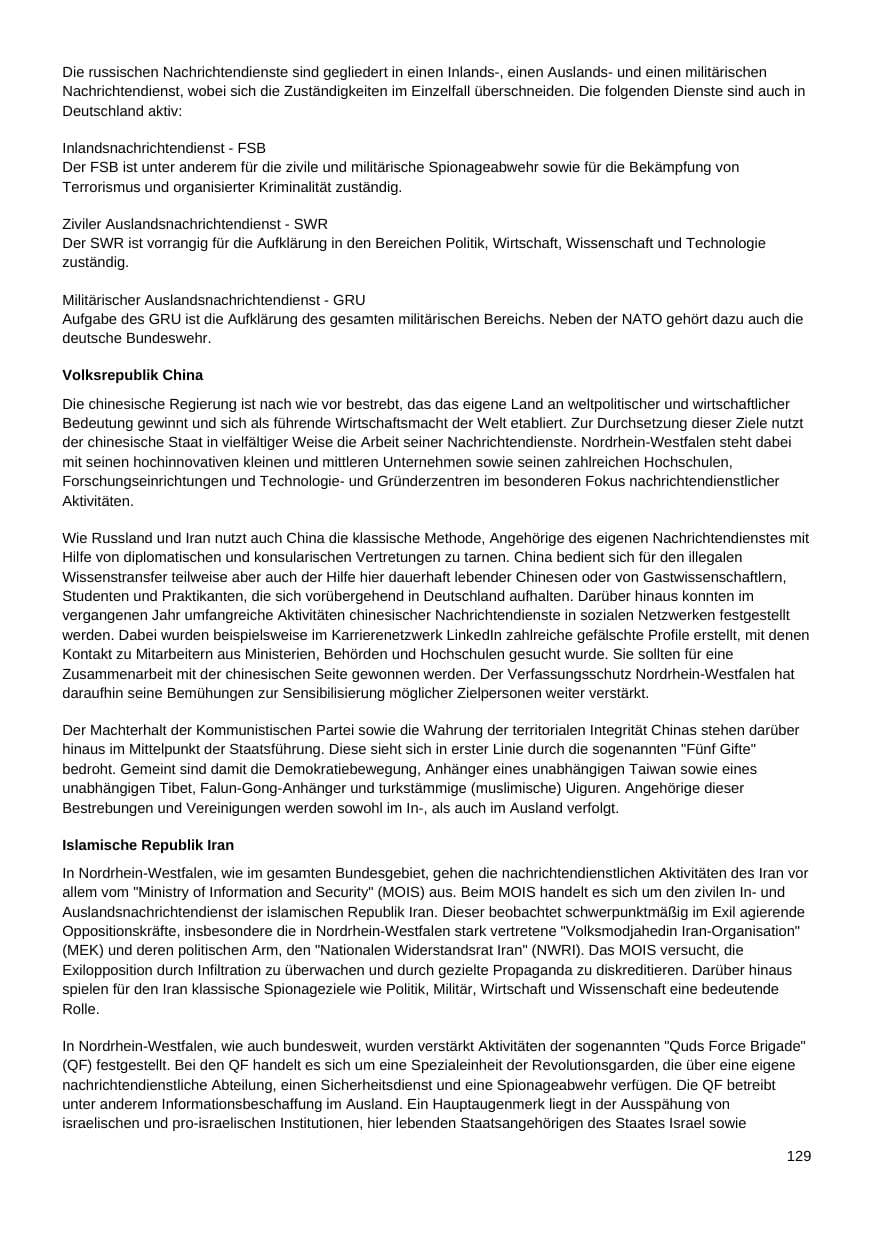 Seite 130 des Verfassungsschutzbericht 2017 Nordrhein-Westfalen