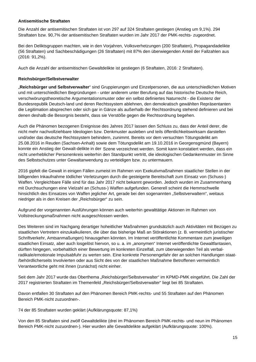 Seite 16 des Verfassungsschutzbericht 2017 Nordrhein-Westfalen