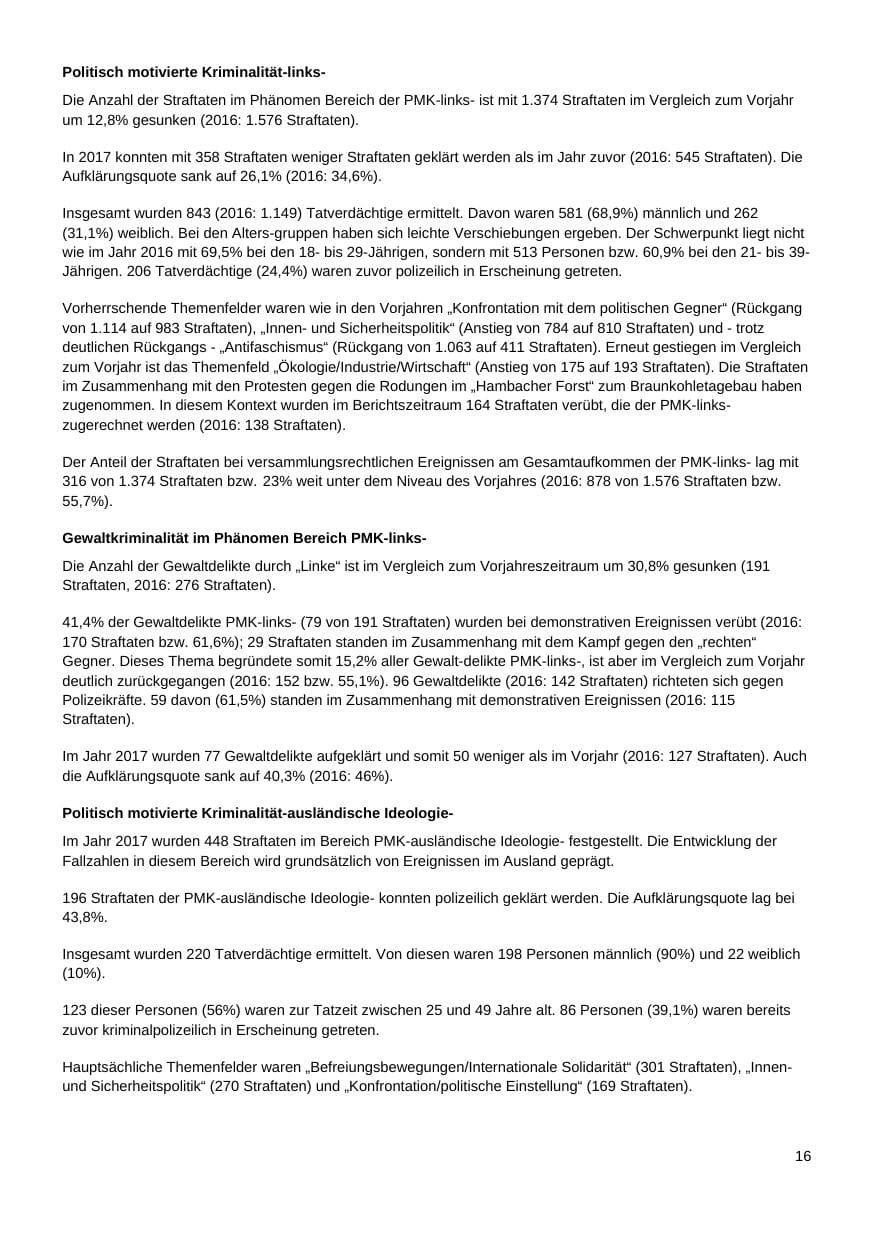 Seite 17 des Verfassungsschutzbericht 2017 Nordrhein-Westfalen