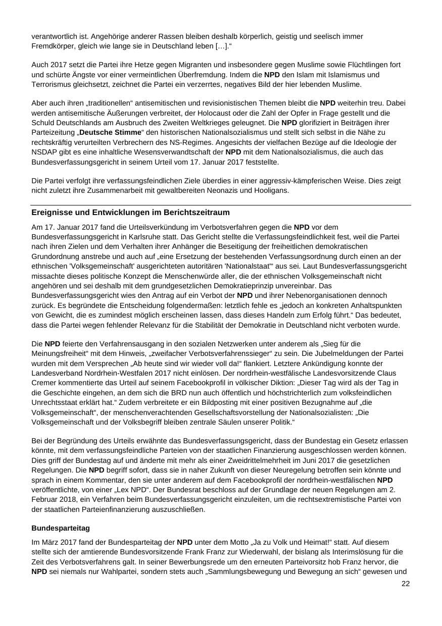Seite 23 des Verfassungsschutzbericht 2017 Nordrhein-Westfalen