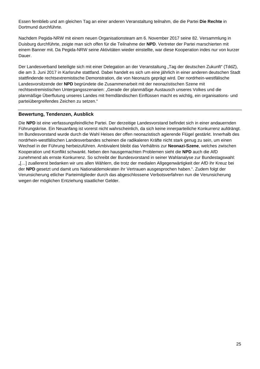 Seite 26 des Verfassungsschutzbericht 2017 Nordrhein-Westfalen