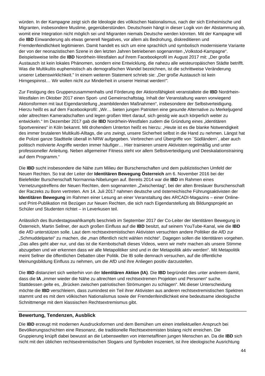 Seite 45 des Verfassungsschutzbericht 2017 Nordrhein-Westfalen