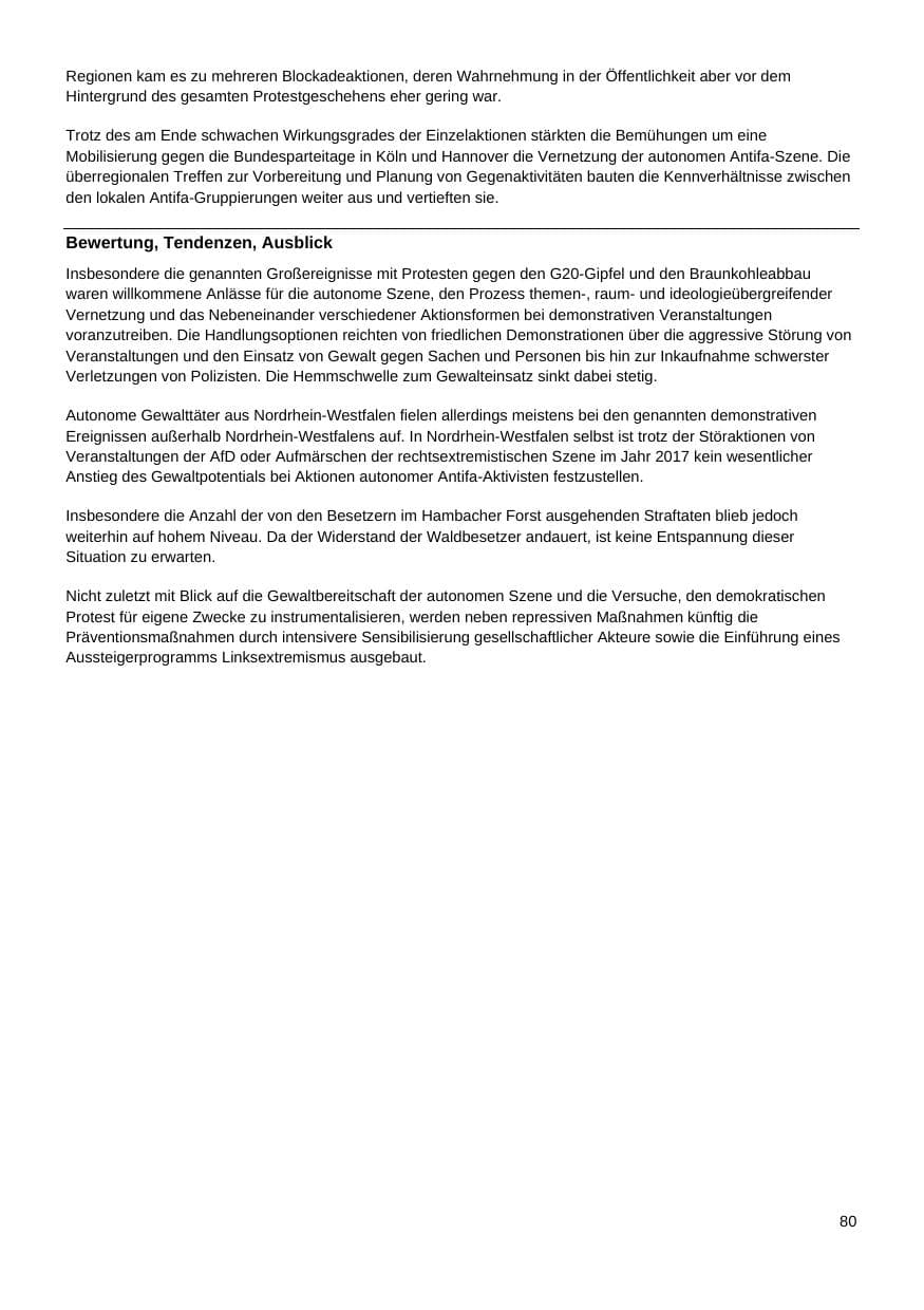 Seite 81 des Verfassungsschutzbericht 2017 Nordrhein-Westfalen