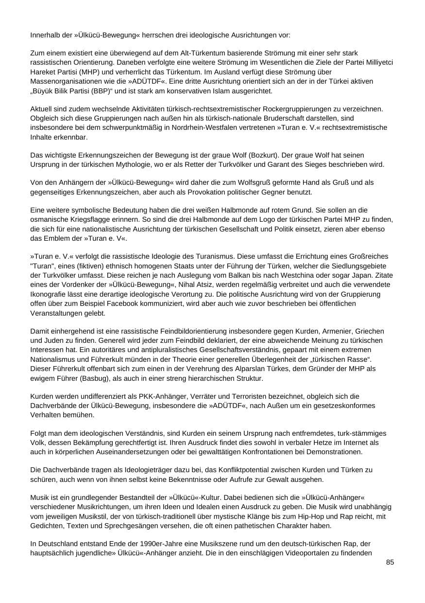 Seite 86 des Verfassungsschutzbericht 2017 Nordrhein-Westfalen