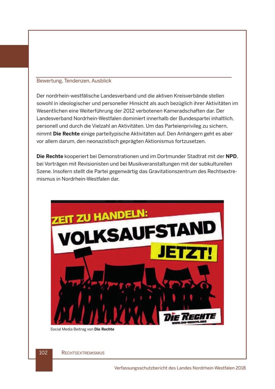 Seite 103 des Verfassungsschutzbericht 2018 Nordrhein-Westfalen