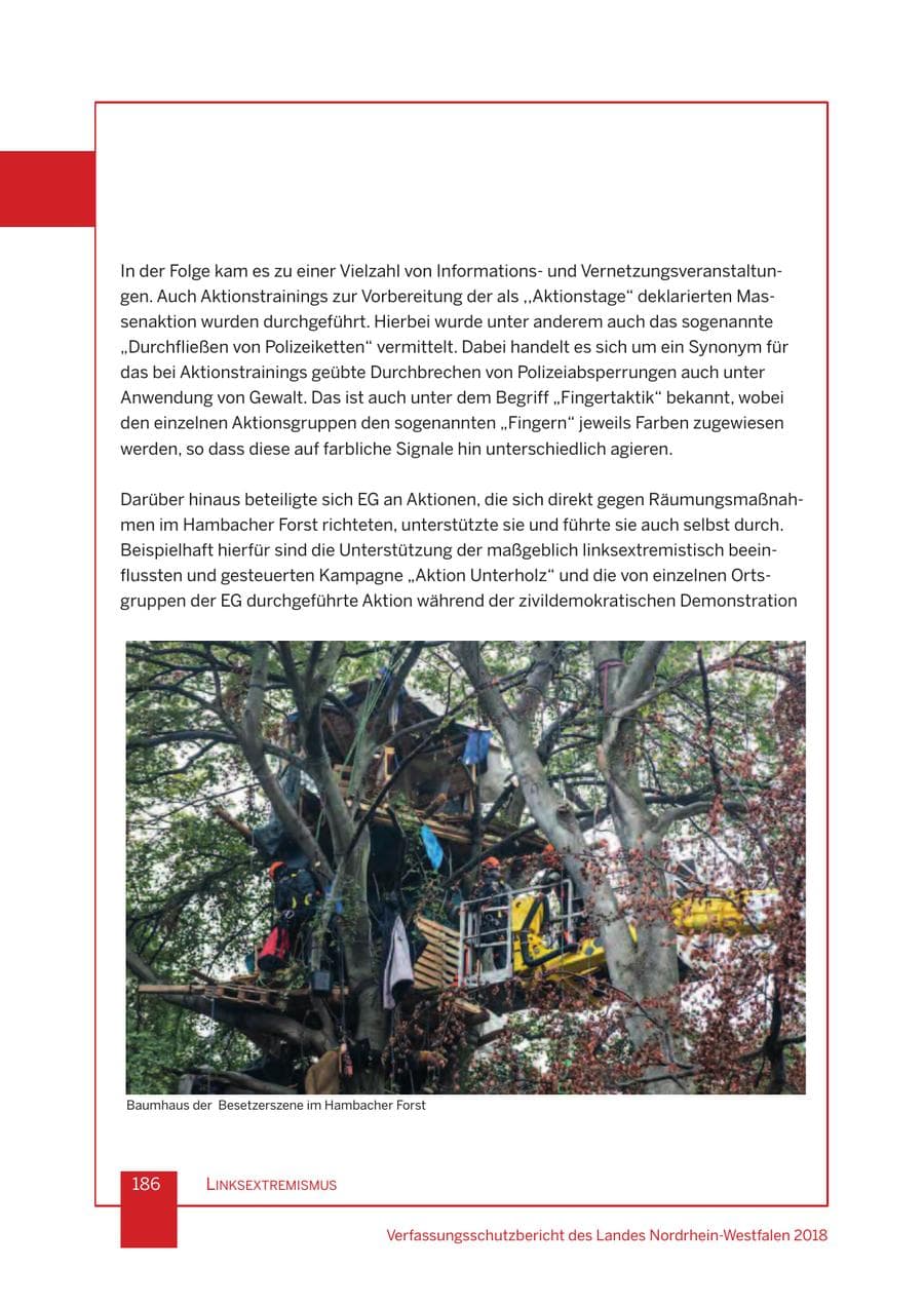 Seite 187 des Verfassungsschutzbericht 2018 Nordrhein-Westfalen