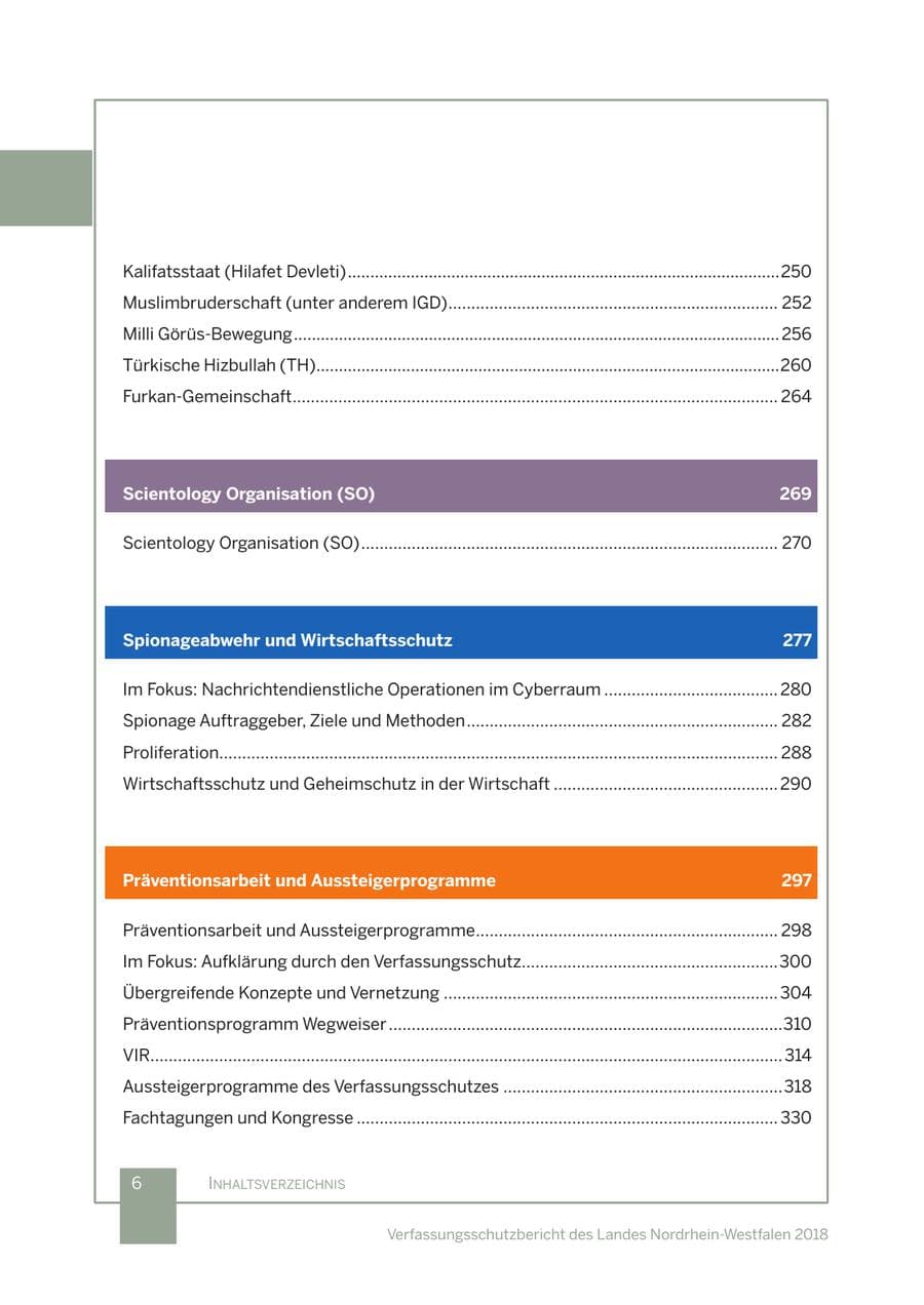 Seite 7 des Verfassungsschutzbericht 2018 Nordrhein-Westfalen