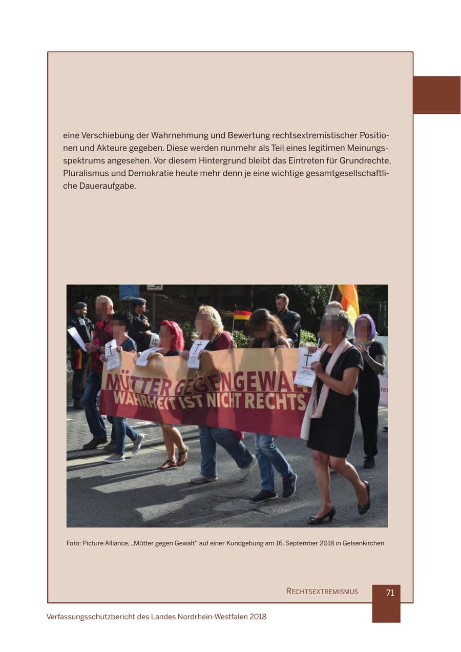 Seite 72 des Verfassungsschutzbericht 2018 Nordrhein-Westfalen