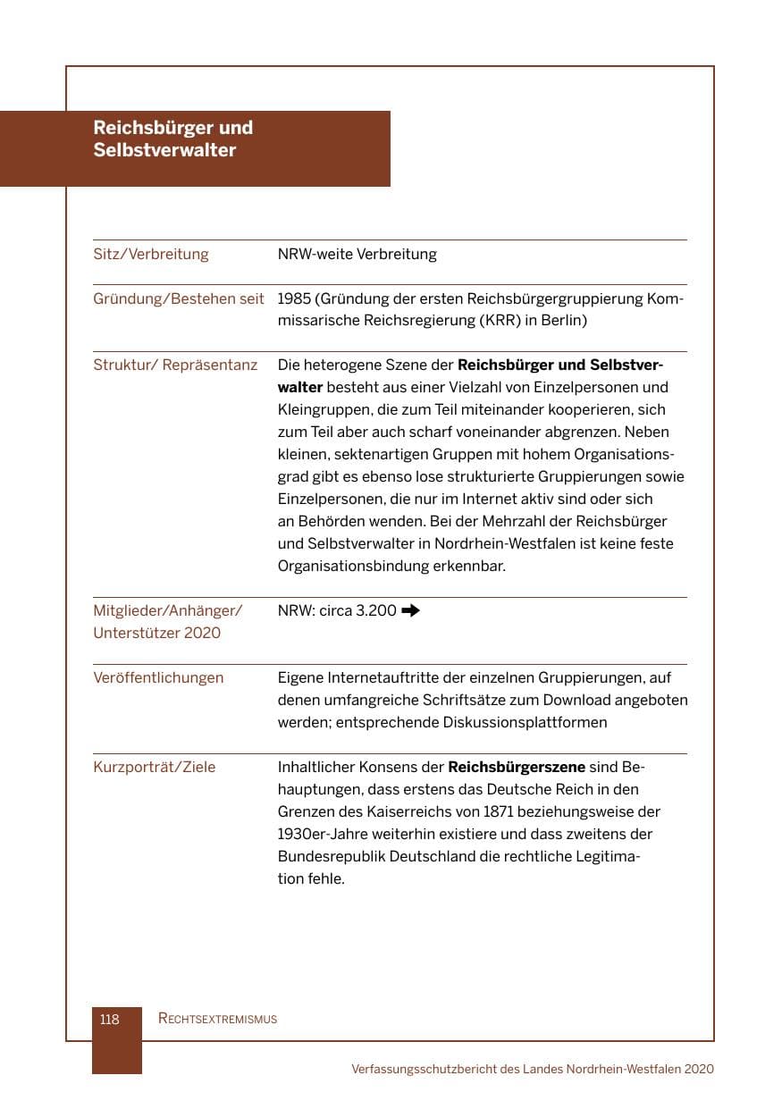 Seite 119 des Verfassungsschutzbericht 2020 Nordrhein-Westfalen