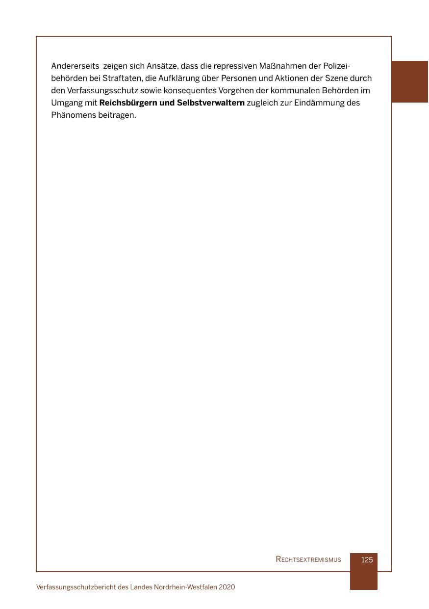 Seite 126 des Verfassungsschutzbericht 2020 Nordrhein-Westfalen