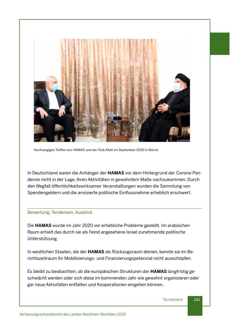 Seite 242 des Verfassungsschutzbericht 2020 Nordrhein-Westfalen