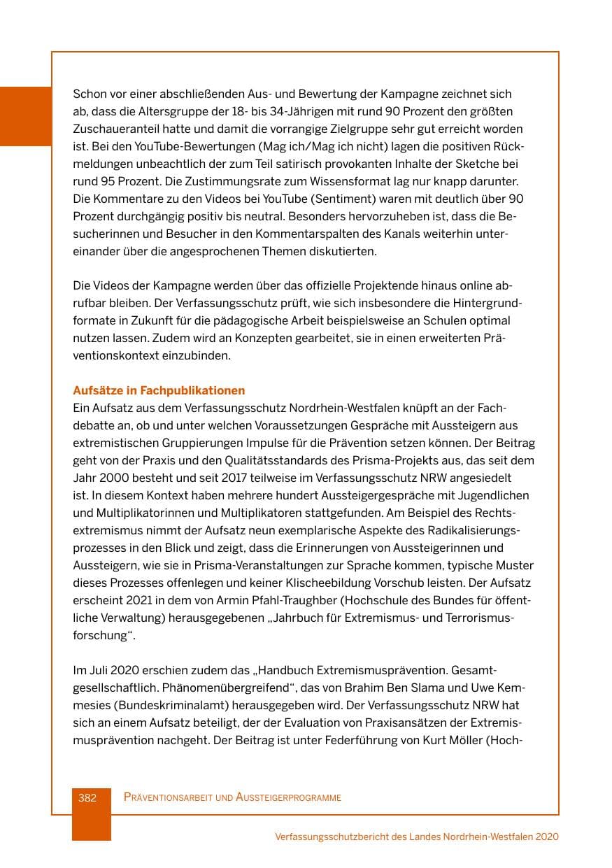 Seite 383 des Verfassungsschutzbericht 2020 Nordrhein-Westfalen