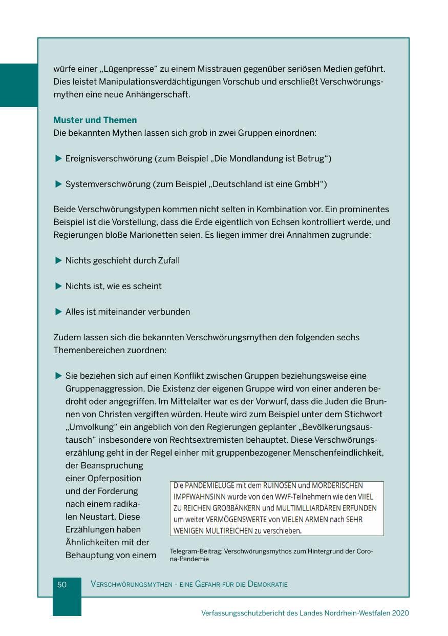 Seite 51 des Verfassungsschutzbericht 2020 Nordrhein-Westfalen