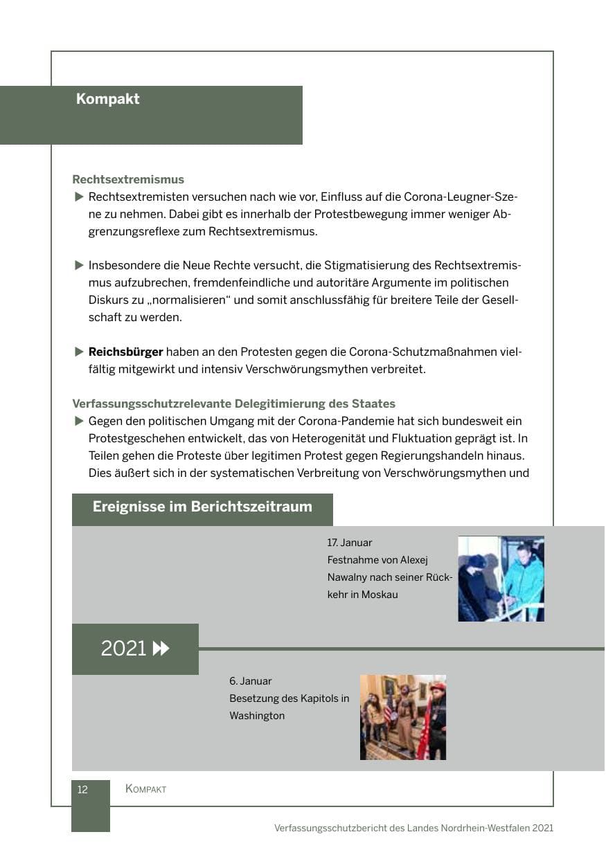 Seite 13 des Verfassungsschutzbericht 2021 Nordrhein-Westfalen