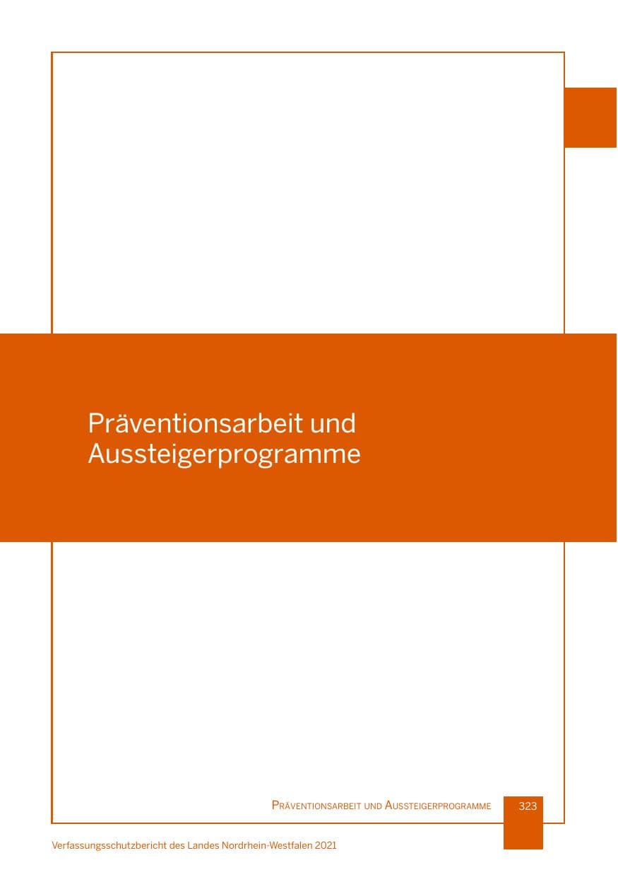 Seite 324 des Verfassungsschutzbericht 2021 Nordrhein-Westfalen