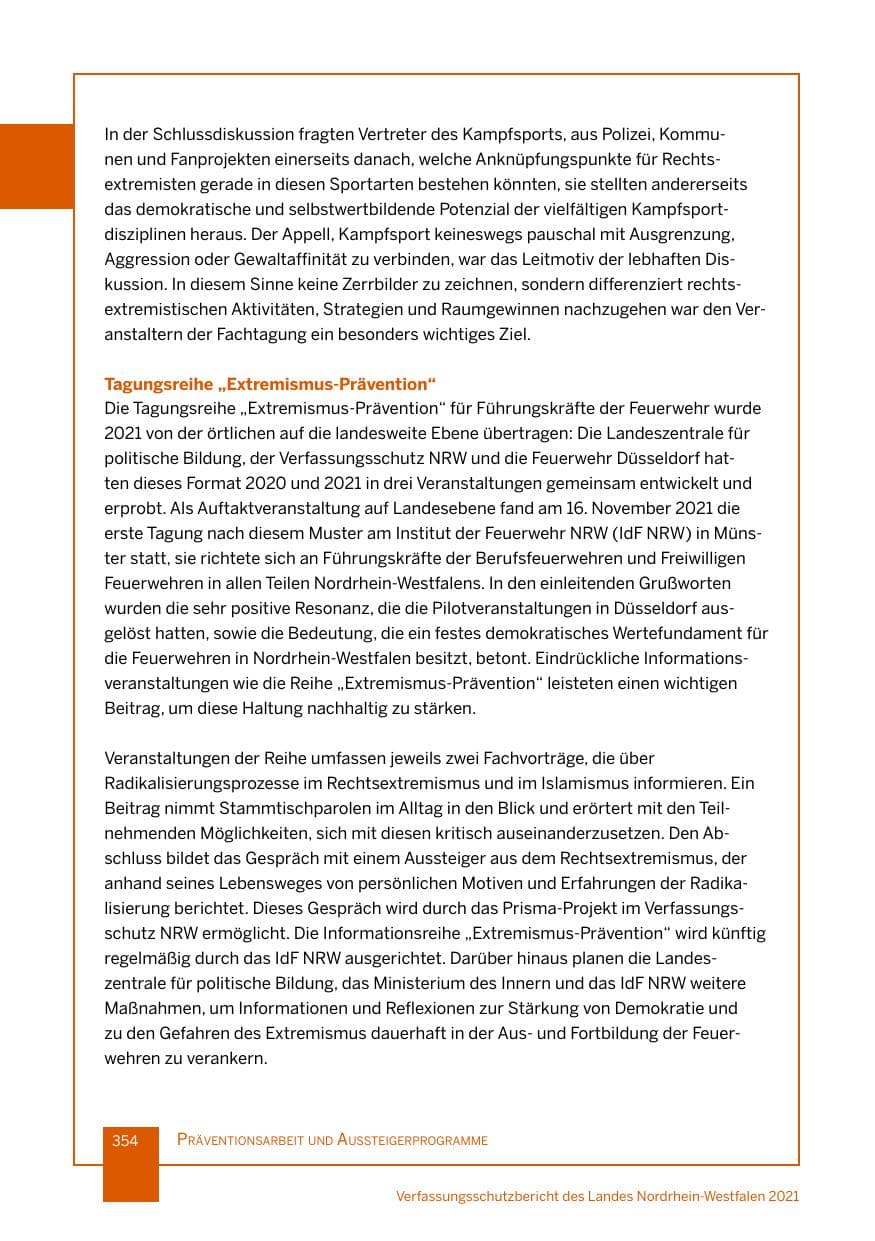 Seite 355 des Verfassungsschutzbericht 2021 Nordrhein-Westfalen