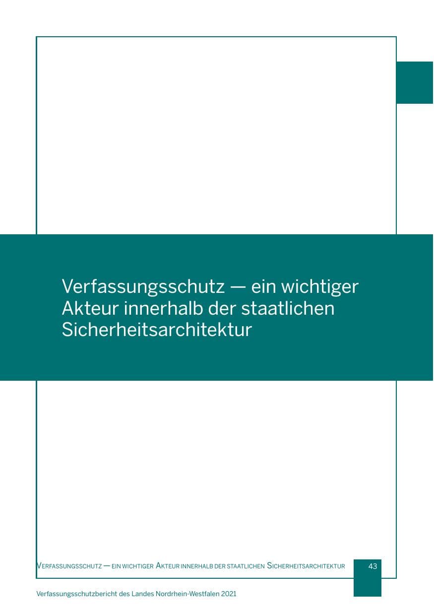 Seite 44 des Verfassungsschutzbericht 2021 Nordrhein-Westfalen