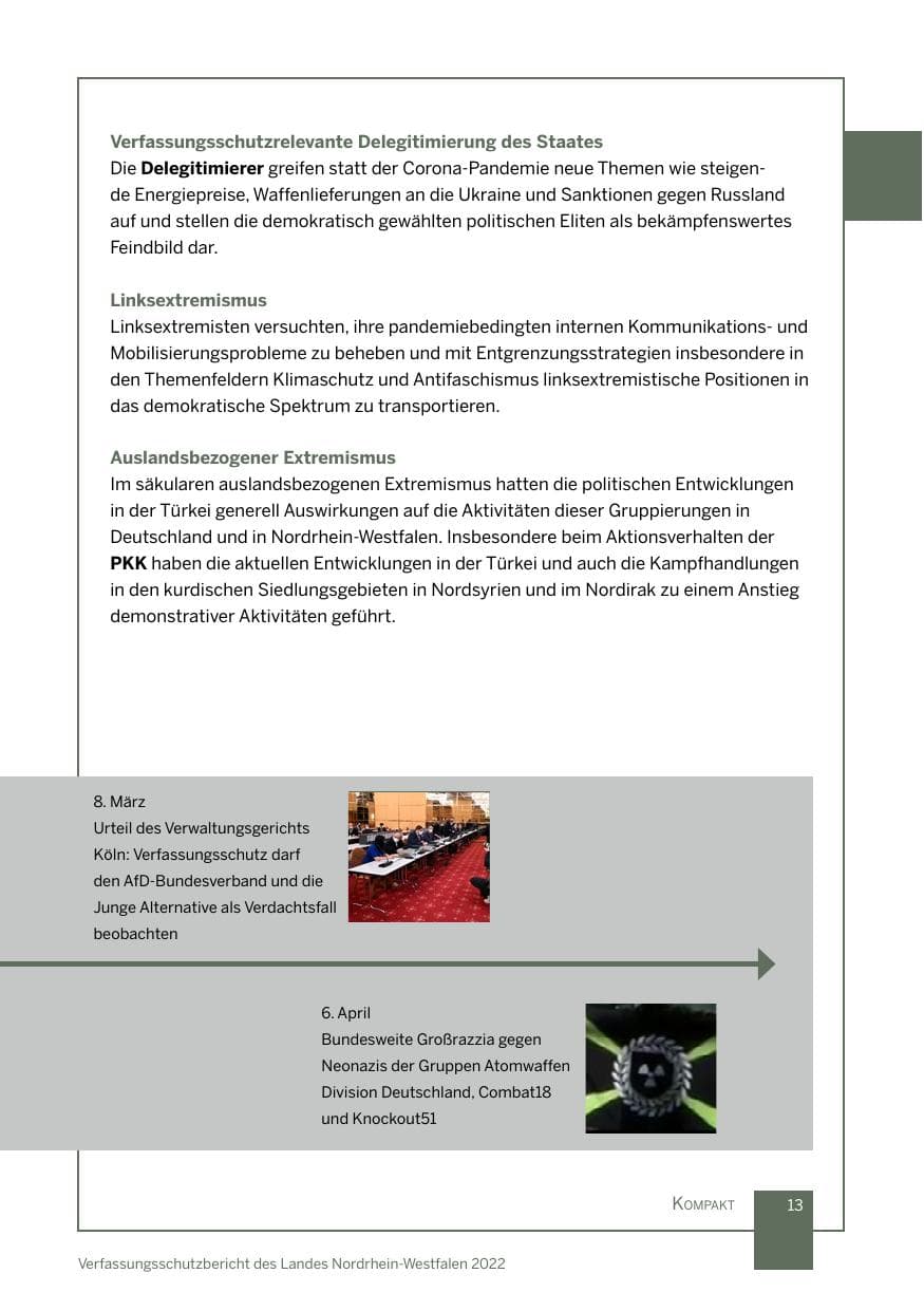 Seite 13 des Verfassungsschutzbericht 2022 Nordrhein-Westfalen