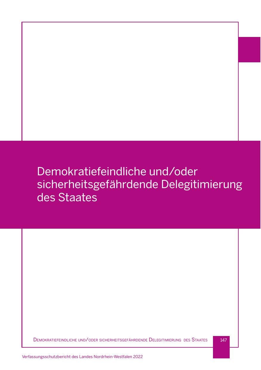 Seite 147 des Verfassungsschutzbericht 2022 Nordrhein-Westfalen