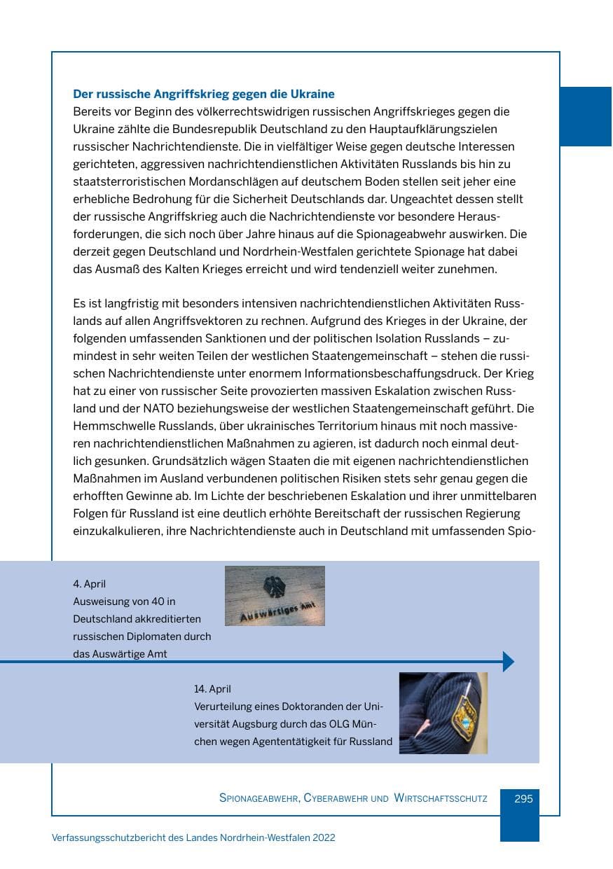 Seite 295 des Verfassungsschutzbericht 2022 Nordrhein-Westfalen