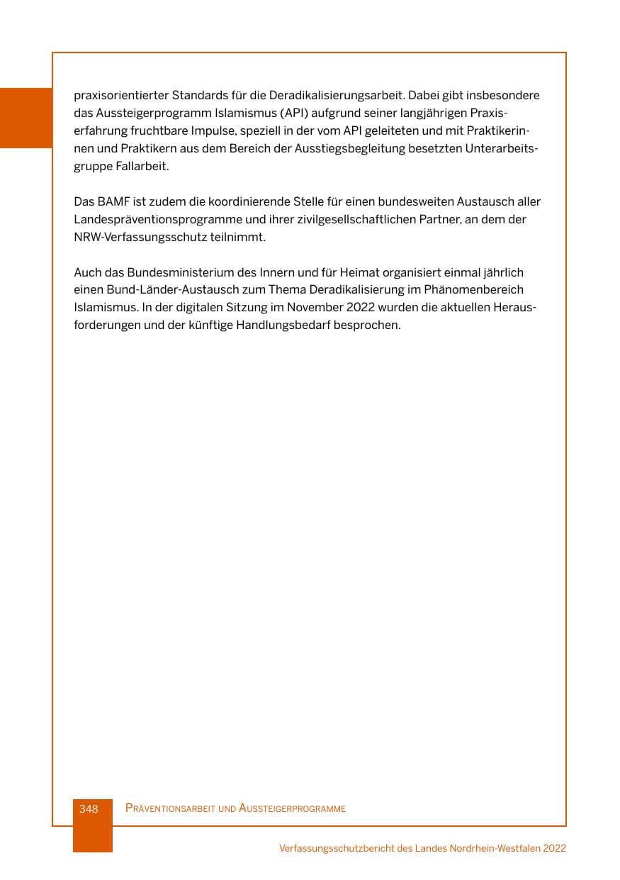 Seite 348 des Verfassungsschutzbericht 2022 Nordrhein-Westfalen