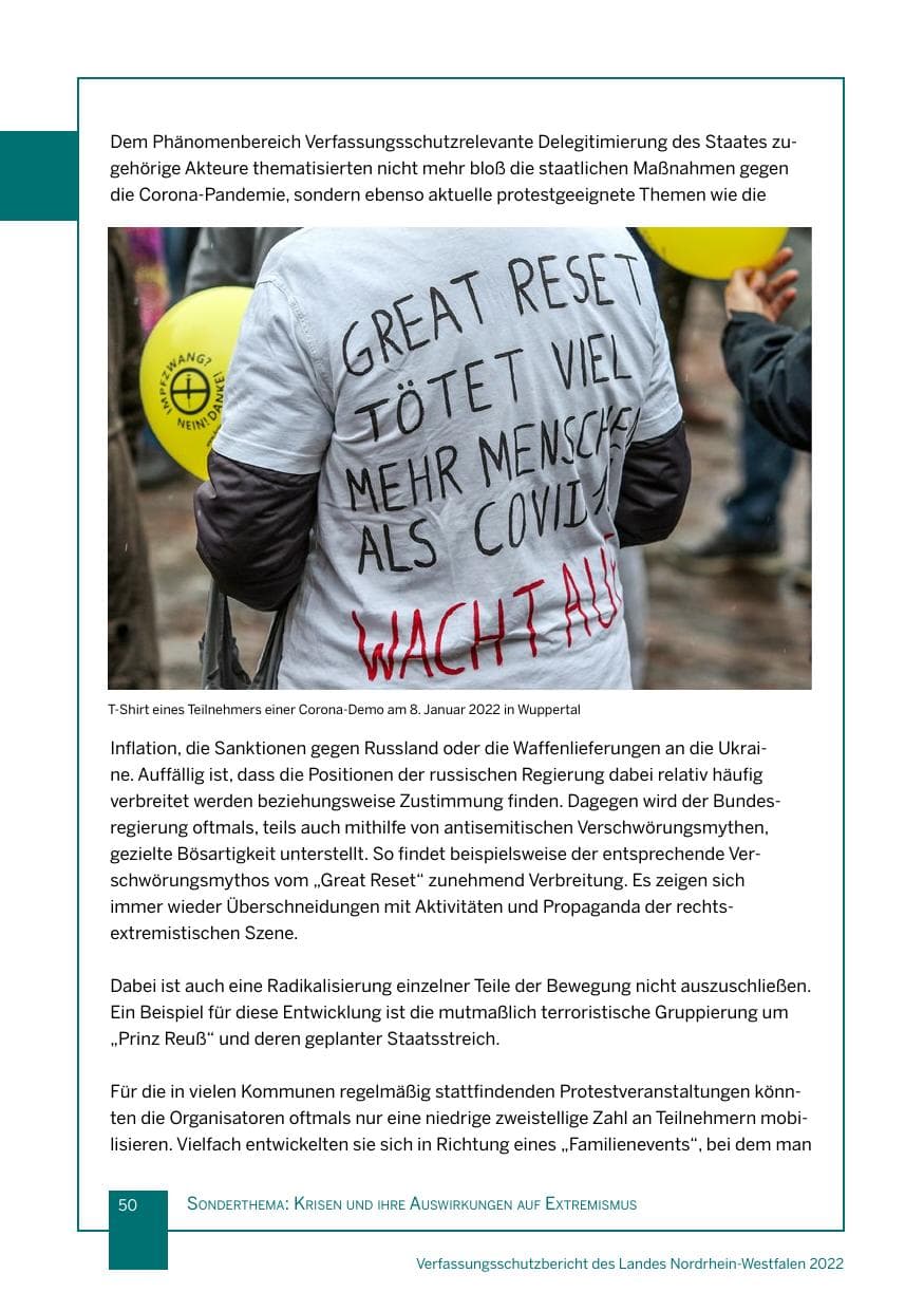 Seite 50 des Verfassungsschutzbericht 2022 Nordrhein-Westfalen