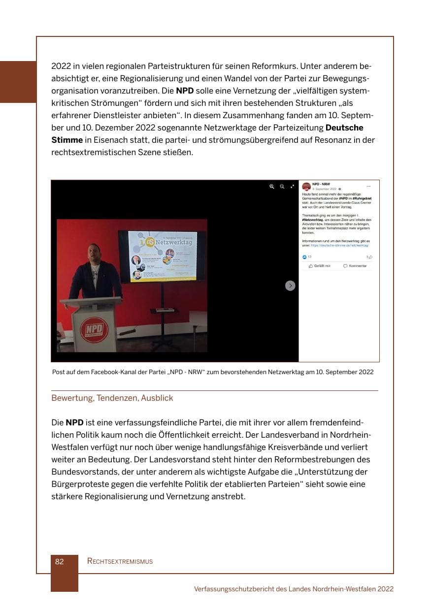 Seite 82 des Verfassungsschutzbericht 2022 Nordrhein-Westfalen