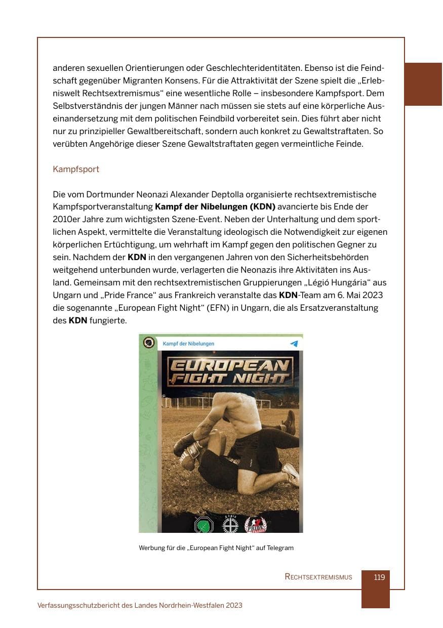 Seite 119 des Verfassungsschutzbericht 2023 Nordrhein-Westfalen