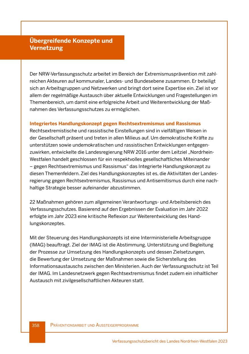 Seite 358 des Verfassungsschutzbericht 2023 Nordrhein-Westfalen