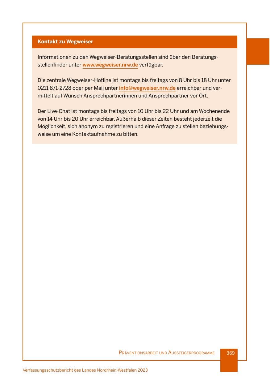 Seite 369 des Verfassungsschutzbericht 2023 Nordrhein-Westfalen