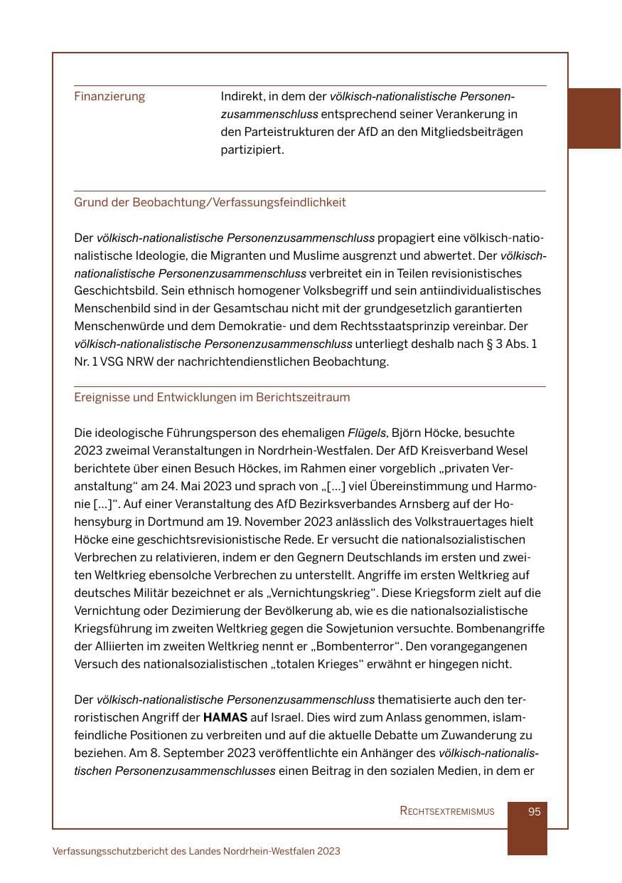 Seite 95 des Verfassungsschutzbericht 2023 Nordrhein-Westfalen