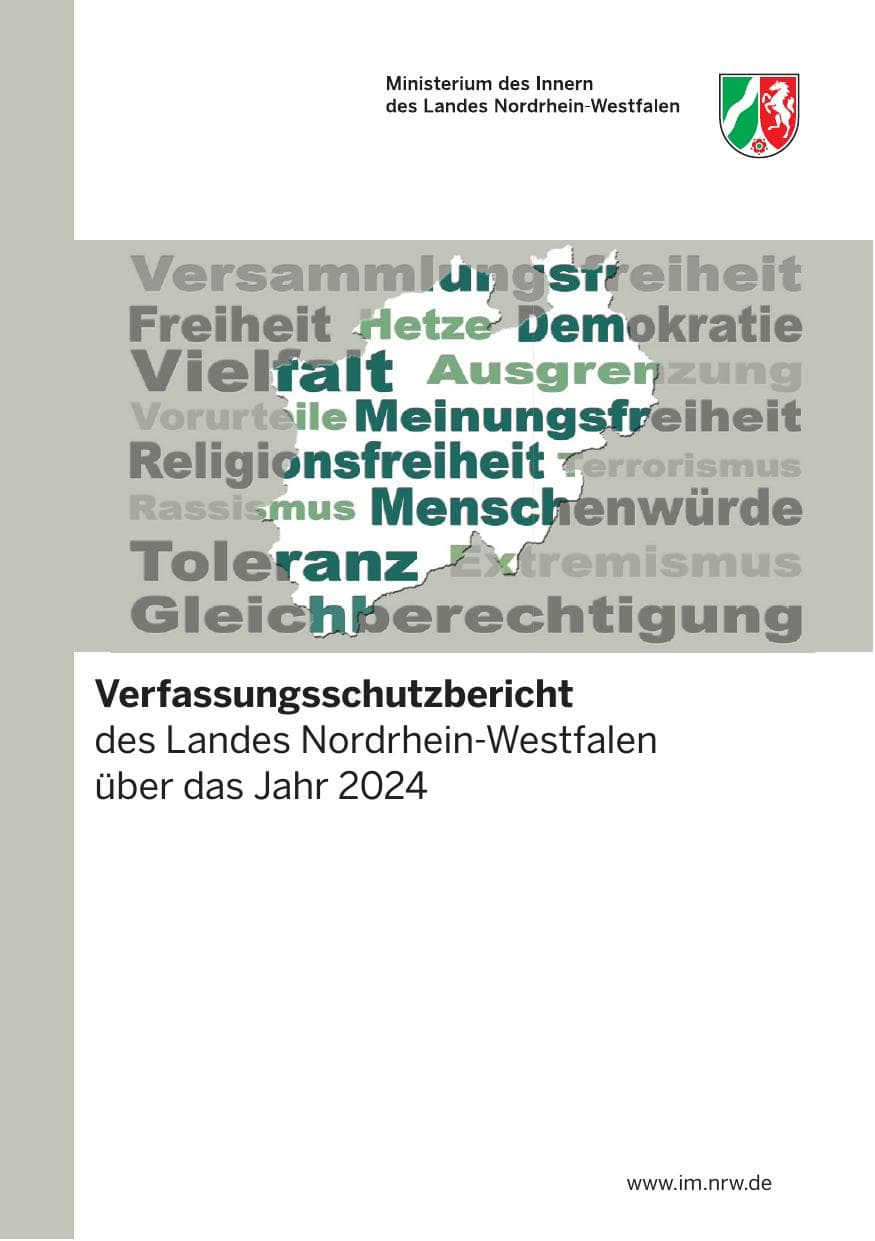 Seite 1 des Verfassungsschutzbericht 2024 Nordrhein-Westfalen