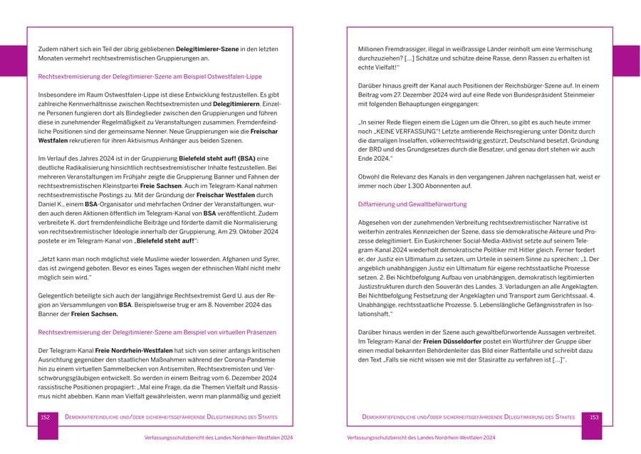 Seite 77 des Verfassungsschutzbericht 2024 Nordrhein-Westfalen