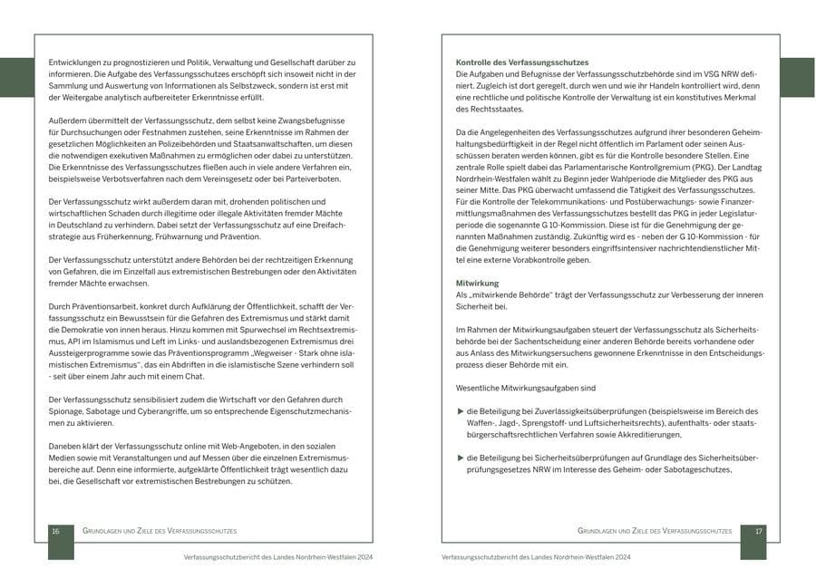 Seite 9 des Verfassungsschutzbericht 2024 Nordrhein-Westfalen