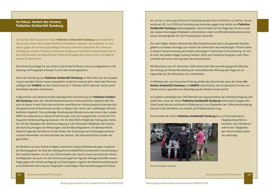Seite 95 des Verfassungsschutzbericht 2024 Nordrhein-Westfalen