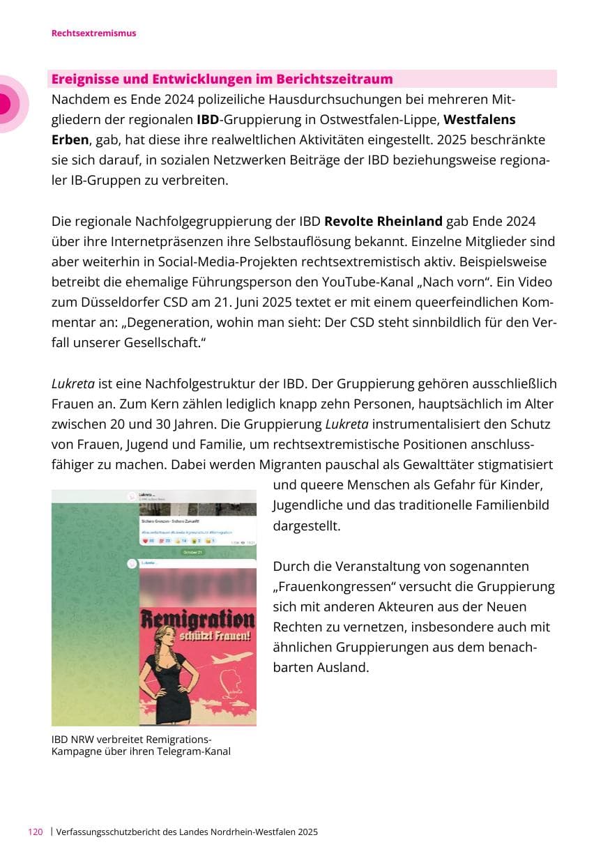Seite 120 des Verfassungsschutzbericht 2025 Nordrhein-Westfalen