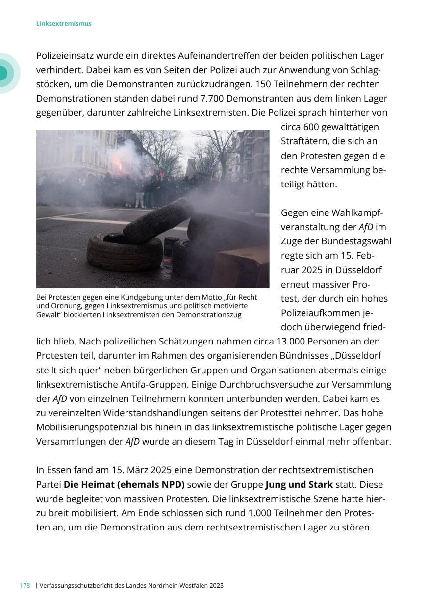 Seite 178 des Verfassungsschutzbericht 2025 Nordrhein-Westfalen