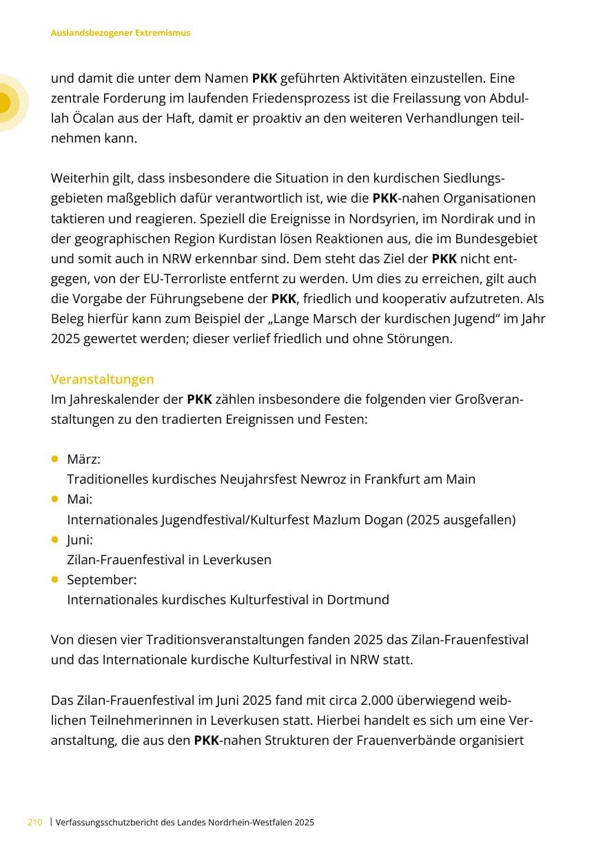 Seite 210 des Verfassungsschutzbericht 2025 Nordrhein-Westfalen