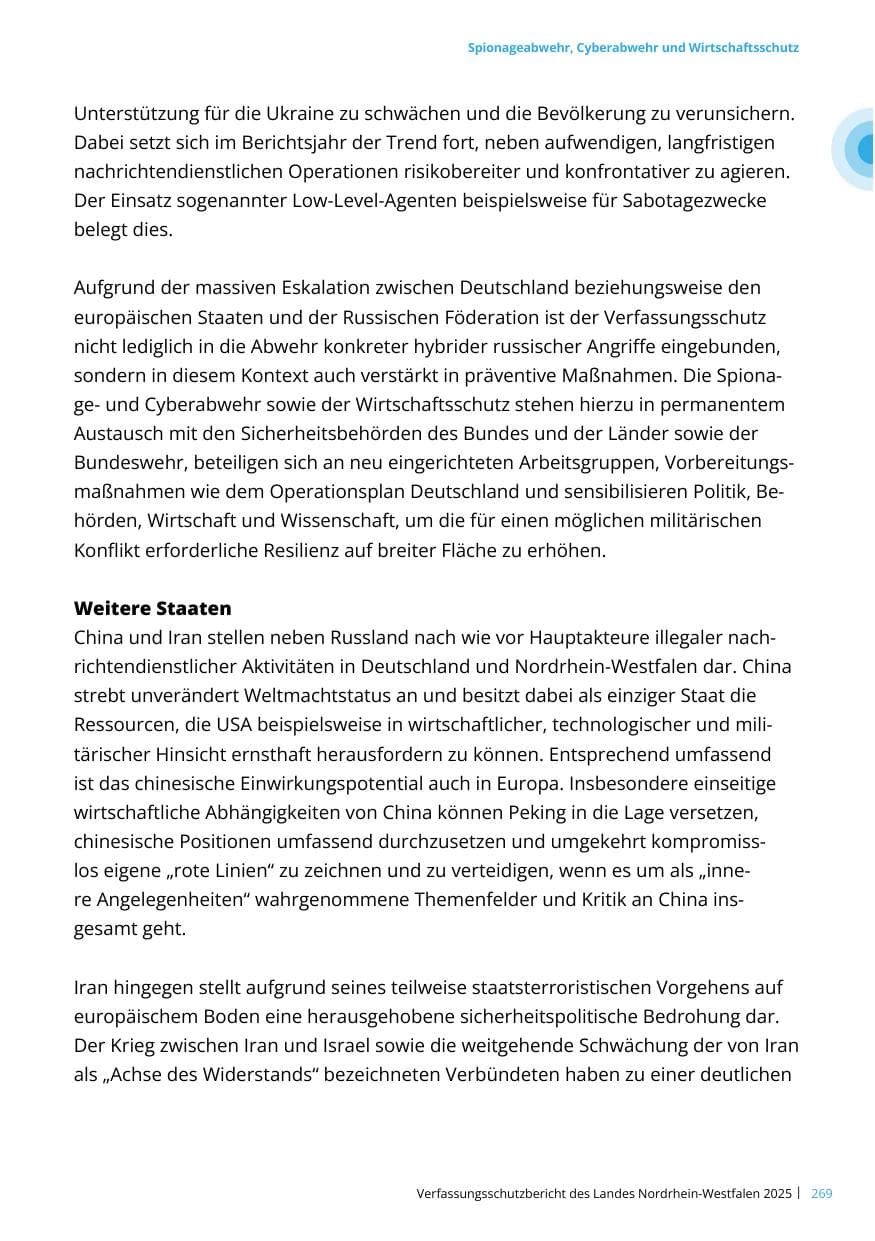Seite 269 des Verfassungsschutzbericht 2025 Nordrhein-Westfalen