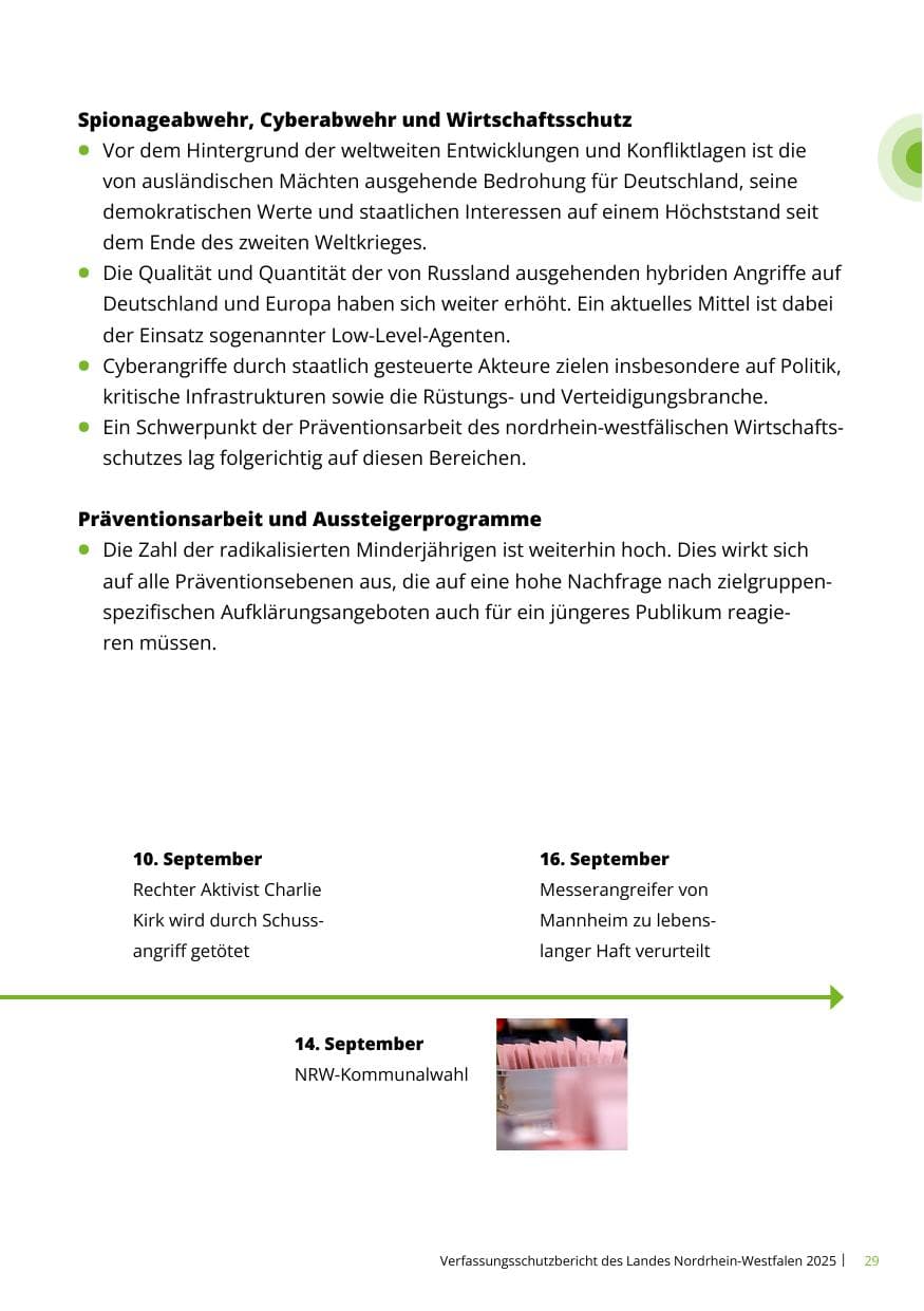 Seite 29 des Verfassungsschutzbericht 2025 Nordrhein-Westfalen
